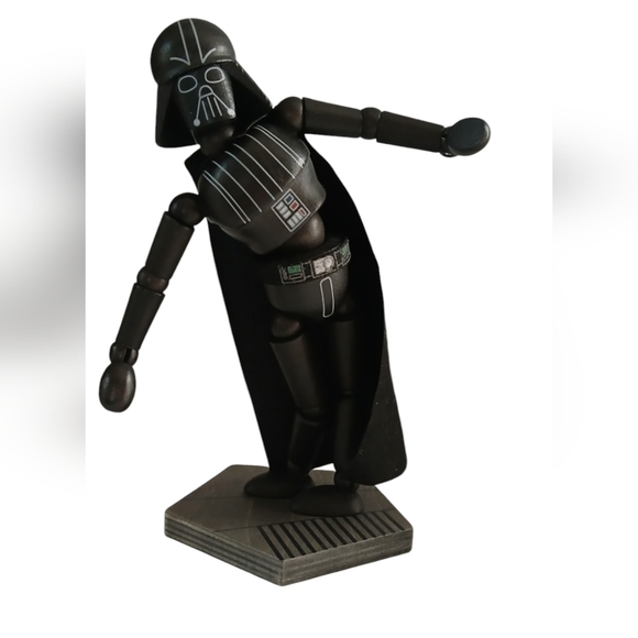 HTF Disney Galaxy's Edge Star Wars Wooden Darth Vader Bendable Toy Figurine - Picture 8 of 16